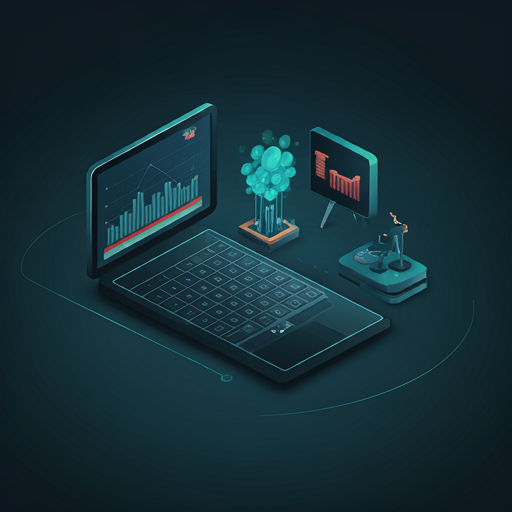 A futuristic illustration depicting a network of interconnected devices and data flows, symbolizing the transformative power of a Management Information System