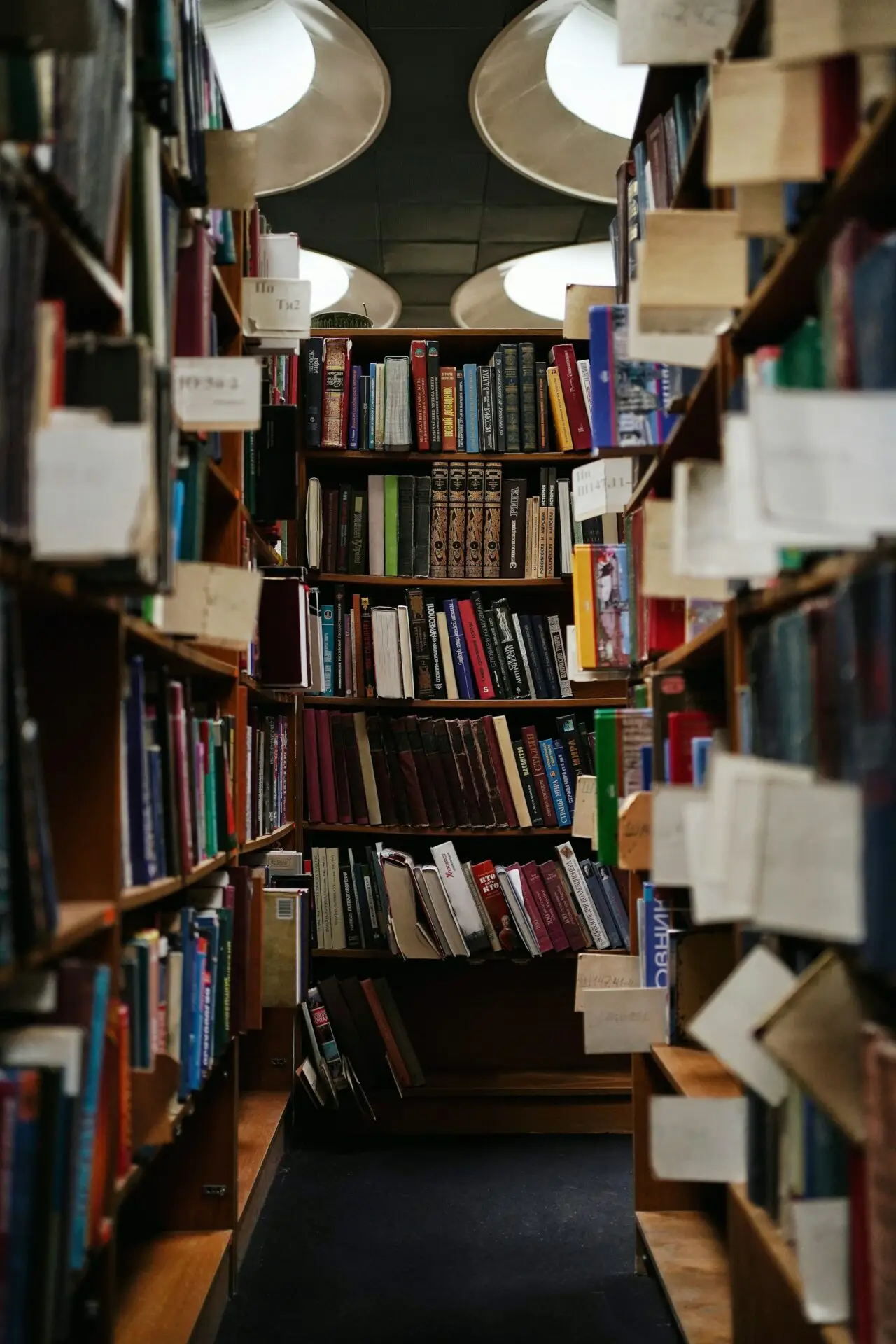 a library full of books